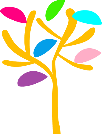 Icona del logo che mostra un albero stilizzato con foglie colorate